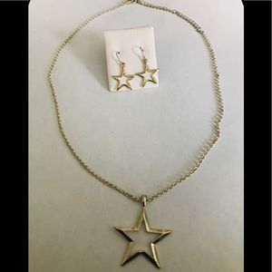 Pendant star necklace and earrings